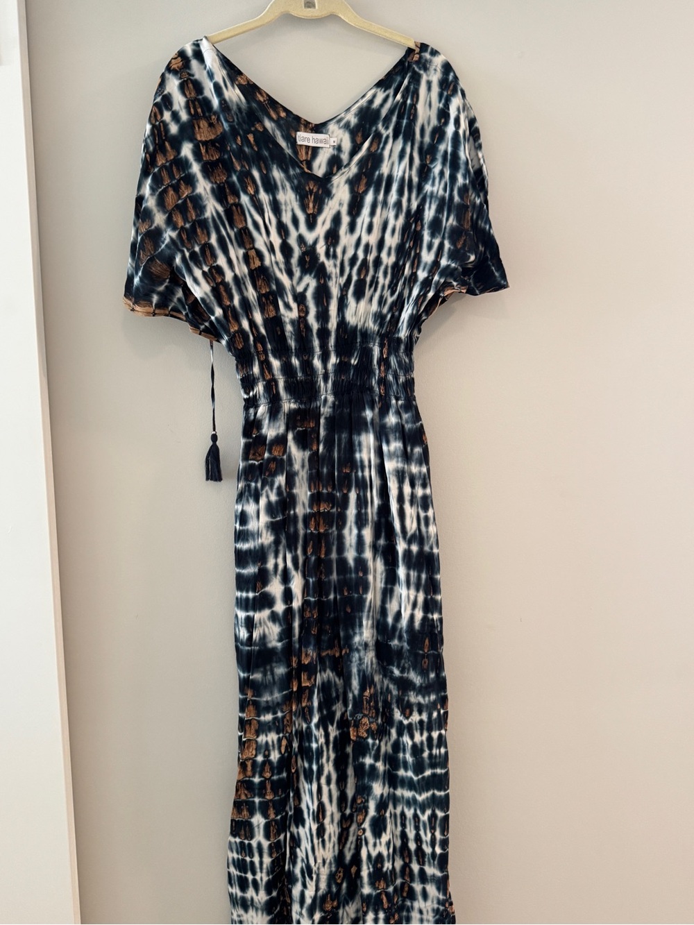 Tiare Hawaii Black & Brown Tie-Dye Midi Dress